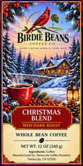 Christmas Blend Birdie Beans label